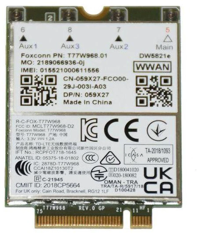 Alt view image 4 of 5 - Dell Latitude DW5821e T77W968 Snapdragon X20 4G LTE WWAN Card 59X27 059X27 - OEM