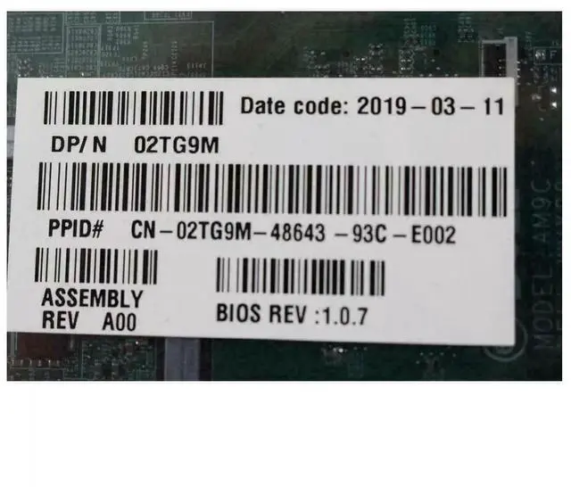 Alt view image 5 of 5 - Dell Inspiron 15 5576 FX-9830P AMD Laptop Motherboard DAAM9CMBAD0 2TG9M