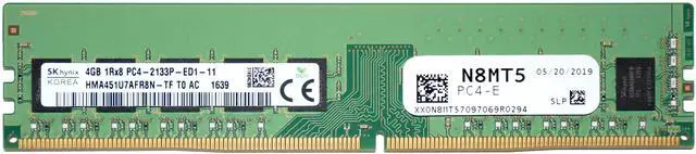 Alt view image 3 of 4 - SK Hynix HM4A451U7AFR8N 4GB DDR4-2400 Mhz ECC Unbuffered 288 Pin DIMM RAM N8MT5