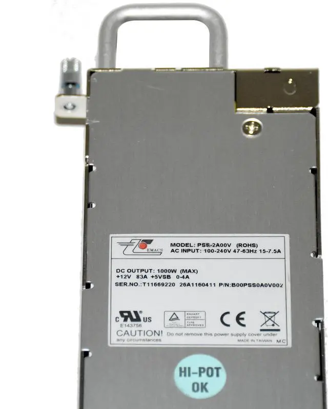 Alt view image 3 of 7 - Dell 1000W AC Power Supply Unit for Dell Force10 Z9000 Series PSS-2A00V NY1X9 - OEM