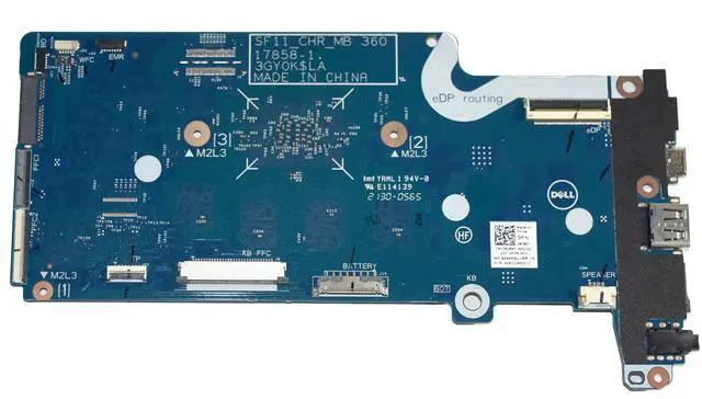 Alt view image 4 of 7 - Dell Chromebook 11 5190 2-in-1 Motherboard Intel Celeron N3450 NJ8XT