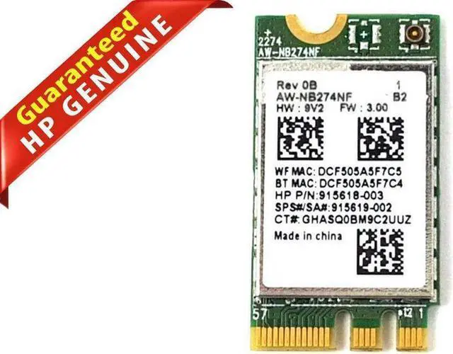 Alt view image 3 of 3 - HP Notebook 14-CK0065ST L21480-005 WiFi Bluetooth 4.2 Wireless Network Card 915618-003