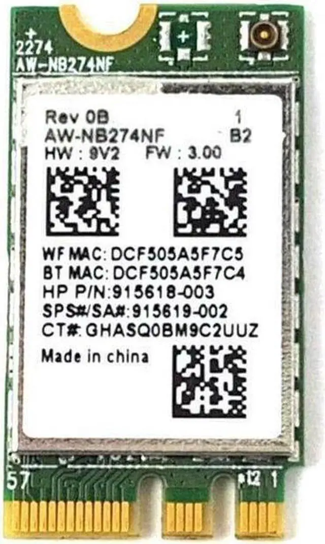 Alt view image 2 of 3 - HP Notebook 14-CK0065ST L21480-005 WiFi Bluetooth 4.2 Wireless Network Card 915618-003