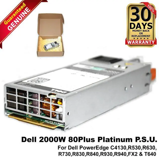 Main image of Dell PowerEdge C4130 R530 R630 2000W 80 Plus Platinum Power Supply XYK93