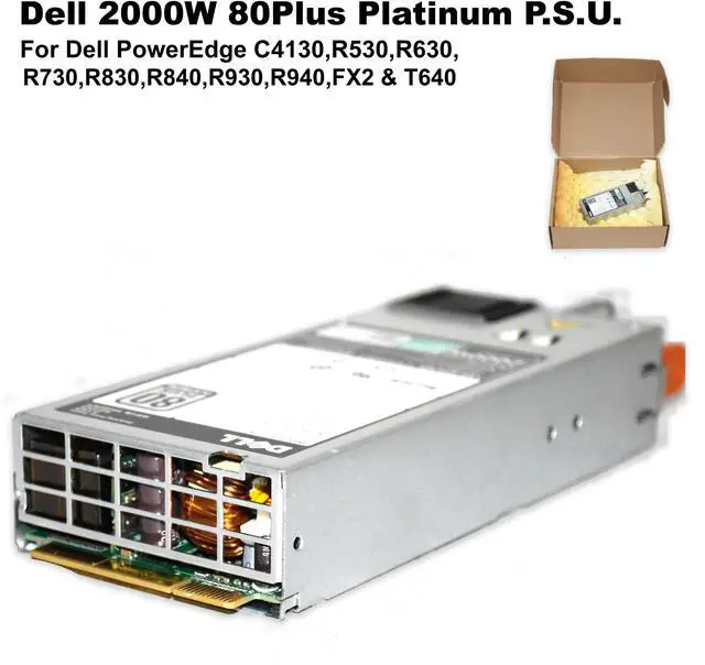 Alt view image 2 of 7 - Dell PowerEdge C4130 R530 R630 2000W 80 Plus Platinum Power Supply XYK93