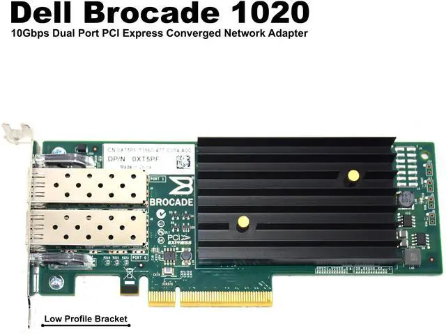 Alt view image 2 of 5 - Dell Brocade 1020 10Gbps Dual Port PCI Express Converged Network Adapter XT5PF