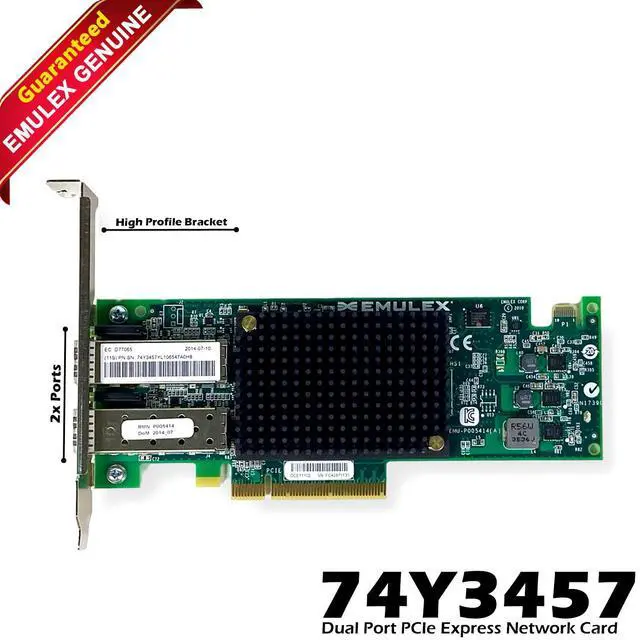 Main image of IBM 74Y3457 EMULEX Dual Port 10GbE PCIe Express Network Card