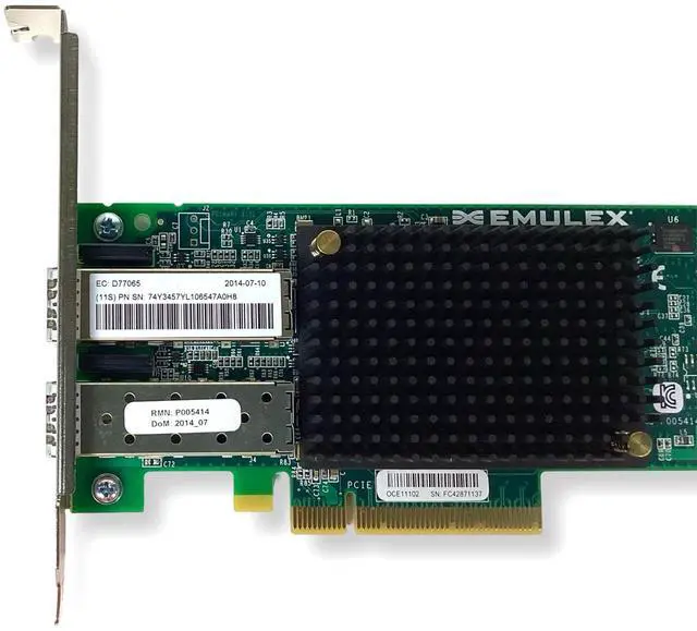 Alt view image 3 of 7 - IBM 74Y3457 EMULEX Dual Port 10GbE PCIe Express Network Card