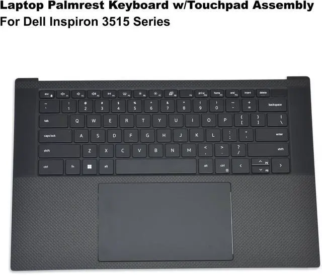 Alt view image 2 of 13 - Dell Inspiron 3515 Series Laptop Palmrest Keyboard w/Touchpad Assembly 6DJD9