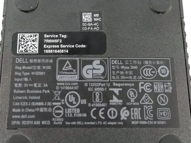 Alt view image 6 of 6 - Dell Wyse 3040 N10D Atom x5-Z8350 2GB DDR3 8GB Flash Memory Thin Client 5MXMG - OEM