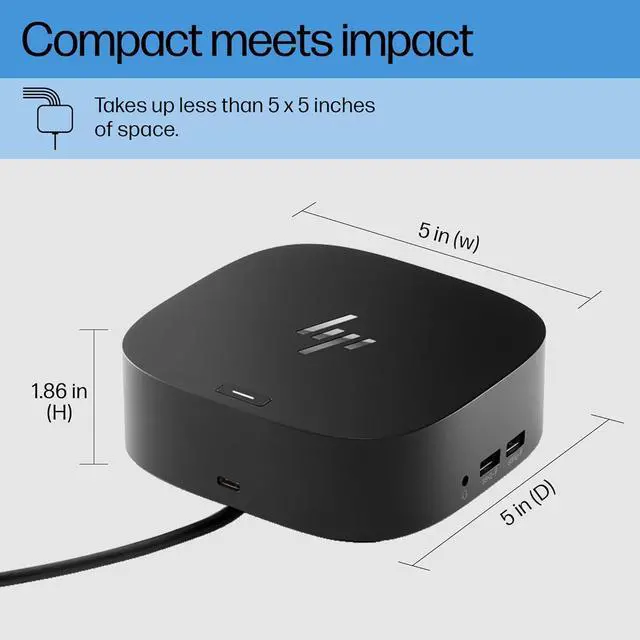 Alt view image 4 of 7 - HP USB-C Dock G5-11-in-1 Adapter for Both USB-C and Thunderbolt-Enabled Laptops, PCs, & Notebooks - Single Cable for Charging, Networking, or Data Transfers - Great for Secure & Remote Management