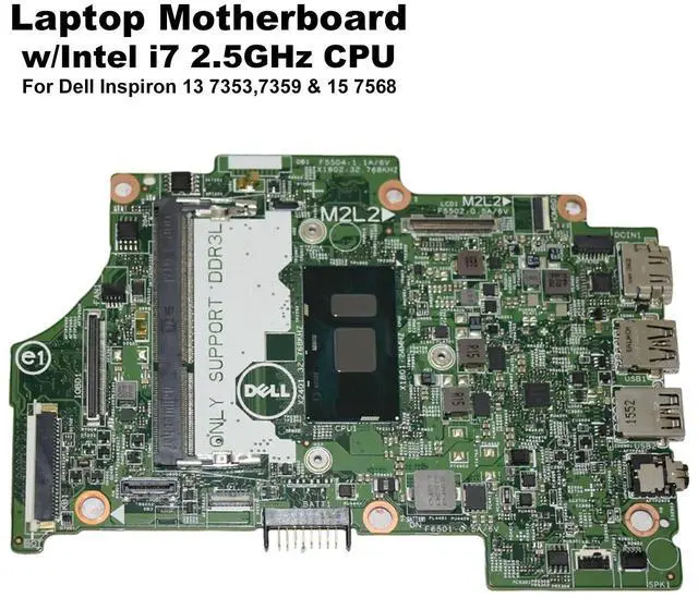 Alt view image 2 of 4 - Dell Inspiron 13 7353, 7359 & 15 7568 Laptop Motherboard w/Intel i7 2.5 GHz CPU H8C9M