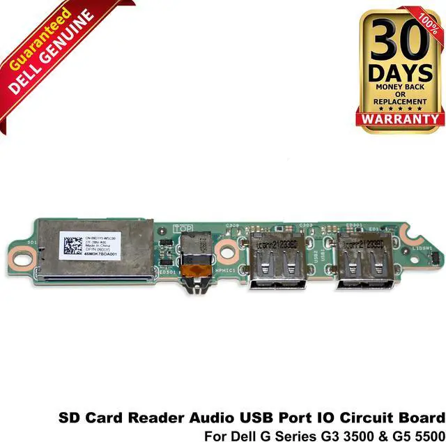 Main image of Dell G Series G3 3500 & G5 5500 SD Card Reader Audio USB Port IO Circuit Board 9D1Y5