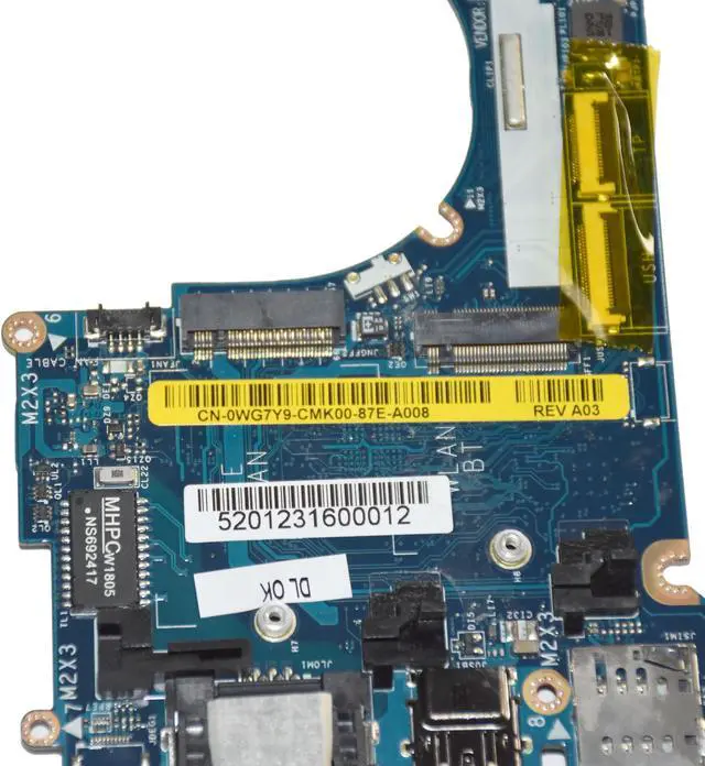 Alt view image 5 of 6 - Dell Latitude 7290 Intel Core i3-8130U 3.4 GHz Laptop Motherboard WG7Y9