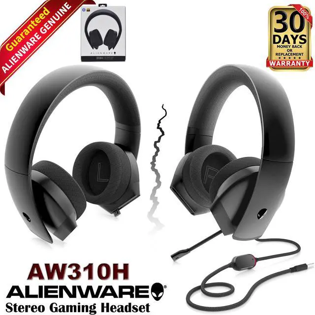 Main image of Dell Alienware Stereo PC Gaming Headset AW310H: 50mm Hi-Res Drivers - Sports Fabric Memory Foam Earpads - Works with PS4, Xbox One & Switch via 3.5mm Jack RTCMY