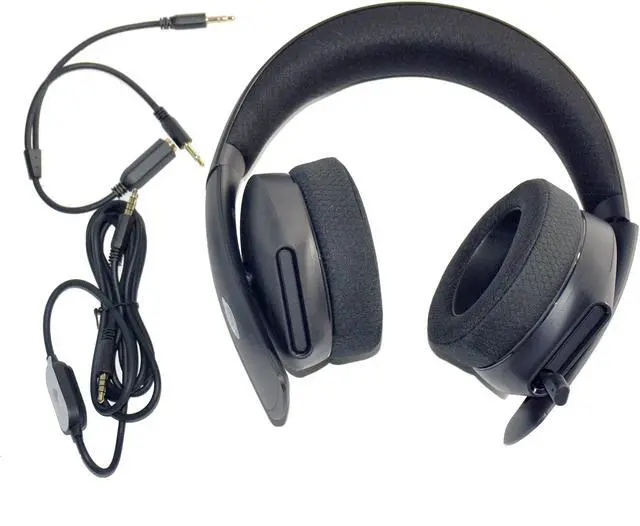 Alt view image 3 of 6 - Dell Alienware Stereo PC Gaming Headset AW310H: 50mm Hi-Res Drivers - Sports Fabric Memory Foam Earpads - Works with PS4, Xbox One & Switch via 3.5mm Jack RTCMY