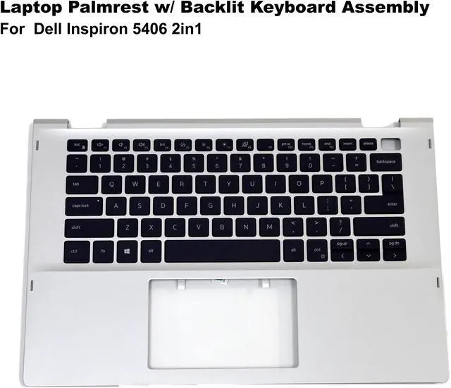 Alt view image 2 of 6 - Dell Inspiron 5406 2-in-1 Backlit Keyboard Palmrest Assembly VJ41D