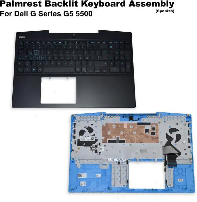 Alt view image 2 of 6 - Dell G Series G5 5500 Palmrest Backlit Spanish Keyboard Assembly 3T5PH
