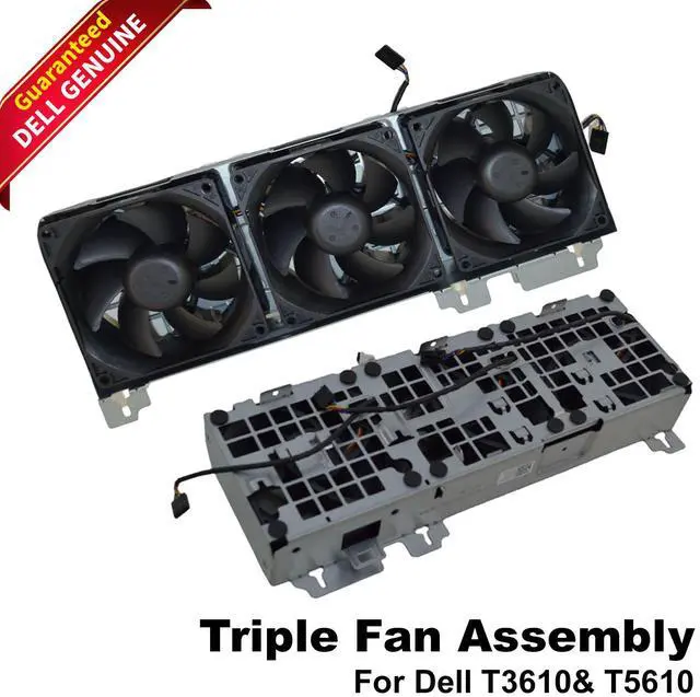 Main image of Dell Precision T3610 T5610 Triple Front Cooling Fan Assembly 1B33FUE00 4-Pin PWM MW96M - OEM