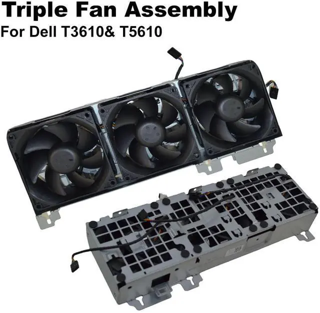 Alt view image 2 of 5 - Dell Precision T3610 T5610 Triple Front Cooling Fan Assembly 1B33FUE00 4-Pin PWM MW96M - OEM