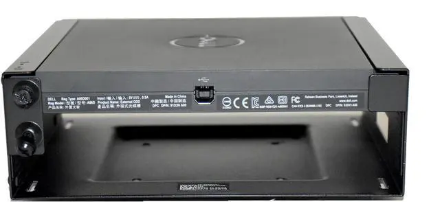 Alt view image 3 of 6 - Dell External USB Slim DVD-RW Drive w/ OptiPlex MFF Mounting Cage CKWTH