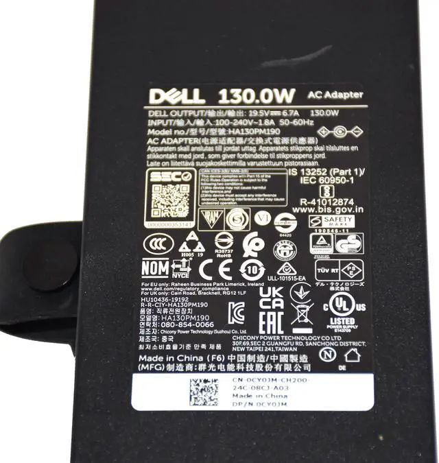 Alt view image 5 of 6 - Dell G3 15 3579 130Watts AC Power Adapter 7.4mm Barrel Tip 19.5 Volts CY0JM