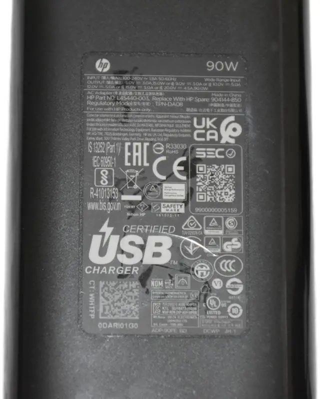 Alt view image 8 of 8 - Genuine 90W USB-C AC Adapter For HP ENVY 15-fe 15-ew 17-cr 17-cw 904144-850