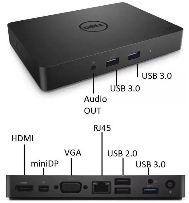 Alt view image 5 of 7 - Dell WD15 USB Type-C Docking Station 5FDDV