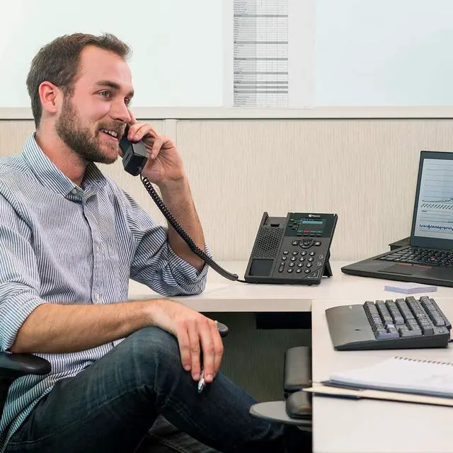Alt view image 3 of 5 - PolyCom 250 IP Phone - Corded - Corded - Desktop, Wall Mountable - Black - 4 x Total Line - VoIP - 2 x Network (RJ-45) - PoE Ports