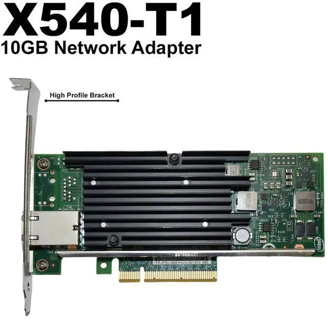 Alt view image 3 of 7 - Intel X540-T1 X540T1BLK 1-Port 10GbE Ethernet Converged Network Adapter