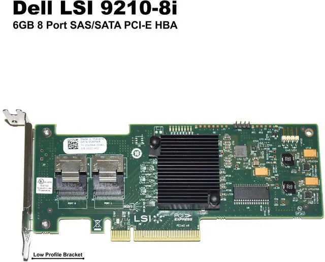 Alt view image 3 of 7 - Dell LSI 9210-8I 8-Port 6GB/S PCI-E SAS/SATA Low Profile RAID Controller, 2 Mini-SAS SFF8087 Internal Connectors, GKPW4