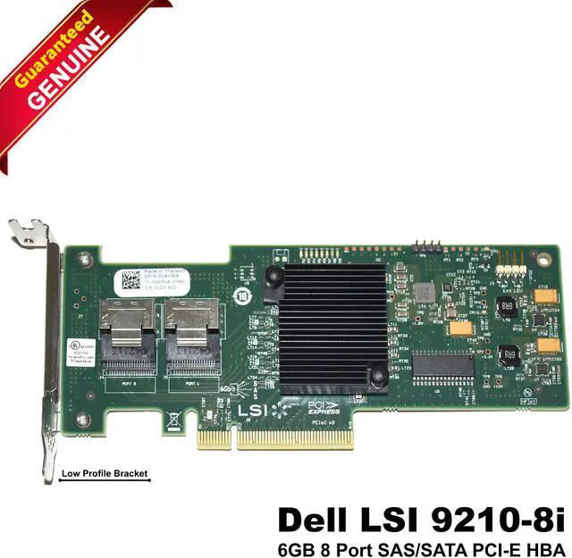 Alt view image 2 of 7 - Dell LSI 9210-8I 8-Port 6GB/S PCI-E SAS/SATA Low Profile RAID Controller, 2 Mini-SAS SFF8087 Internal Connectors, GKPW4