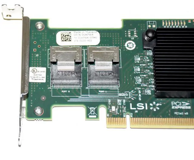 Alt view image 7 of 7 - Dell LSI 9210-8I 8-Port 6GB/S PCI-E SAS/SATA Low Profile RAID Controller, 2 Mini-SAS SFF8087 Internal Connectors, GKPW4