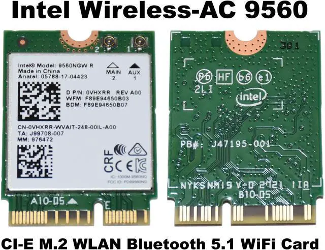 Alt view image 3 of 5 - Intel 9560NGW R WIRELESS-AC 9560 PCI-E M.2 Wlan Bluetooth 5.1 Wifi Card Vhxrr Laptop Wireless Cards - Wifi