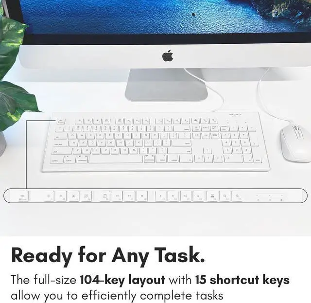 Alt view image 7 of 7 - Macally 103 Key Full-Size USB Keyboard with Short-Cut Keys Mkeye