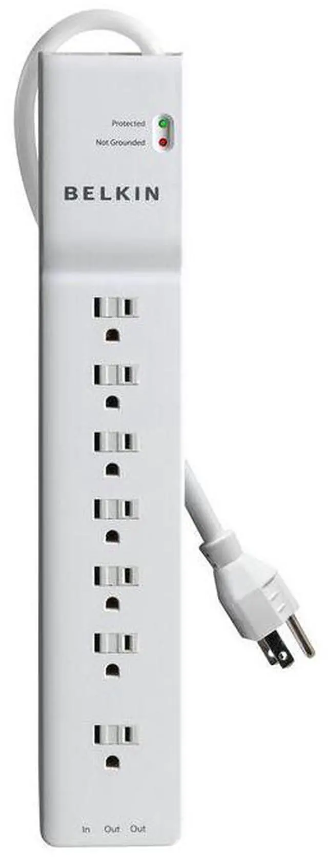 Alt view image 3 of 5 - 7-Outlet Surge Suppressor With Phone/Modem Protection - 6' Cord