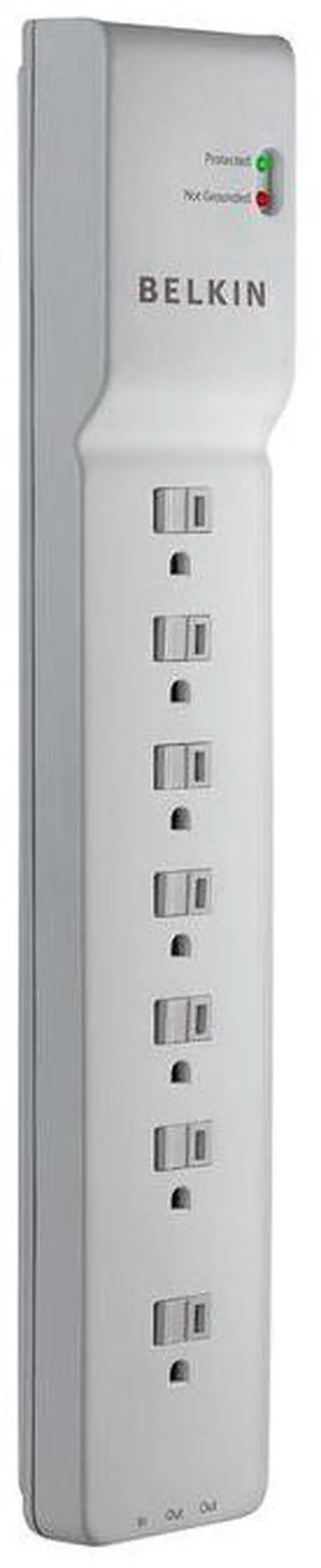 Alt view image 5 of 5 - 7-Outlet Surge Suppressor With Phone/Modem Protection - 6' Cord