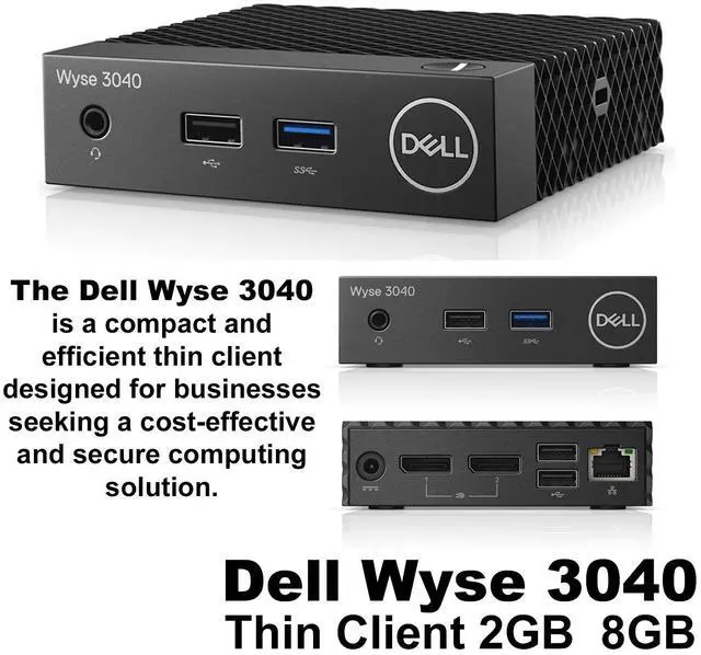 Alt view image 2 of 7 - Dell Wyse 3040 w/Wi-Fi Intel Atom X5-Z835 1.44GHz 2GB Ram 16GB SSD