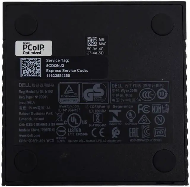 Alt view image 7 of 7 - Dell Wyse 3040 w/Wi-Fi Intel Atom X5-Z835 1.44GHz 2GB Ram 16GB SSD