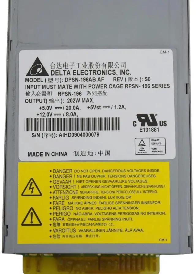 Alt view image 6 of 6 - Dell PowerEdge Servers DPSN-196AB AF 202Watt Power Supply Unit M0525