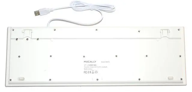 Alt view image 4 of 6 - Macally USB Wired 104-Key Full Size Keyboard White MKEYE