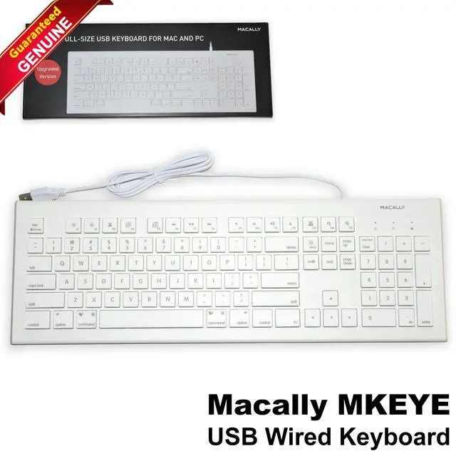 Main image of Macally USB Wired 104-Key Full Size Keyboard White MKEYE
