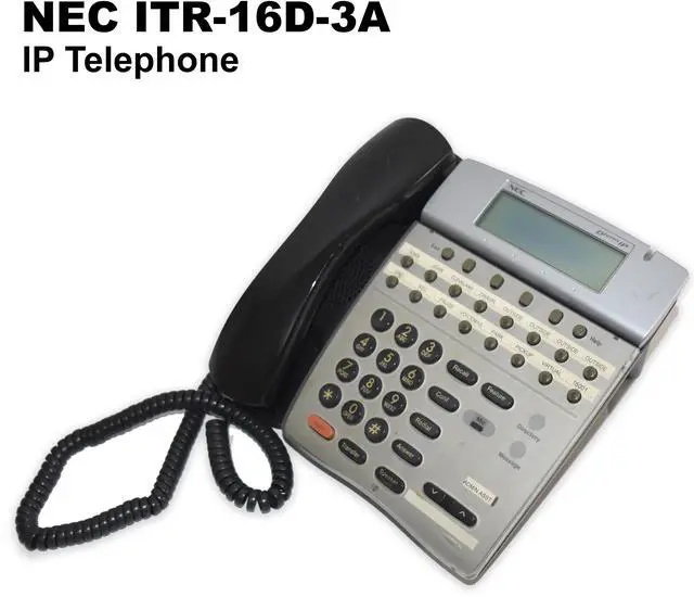 Alt view image 2 of 7 - NEC ITR 16D-1 Black IP Display Phone 16-Line Speakerphone w/ LCD & Headset Jack