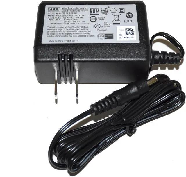 Alt view image 3 of 6 - Dell Wyse 3040 WB-24J12FU 12V 2A 24W AC Adapter 5HDD7