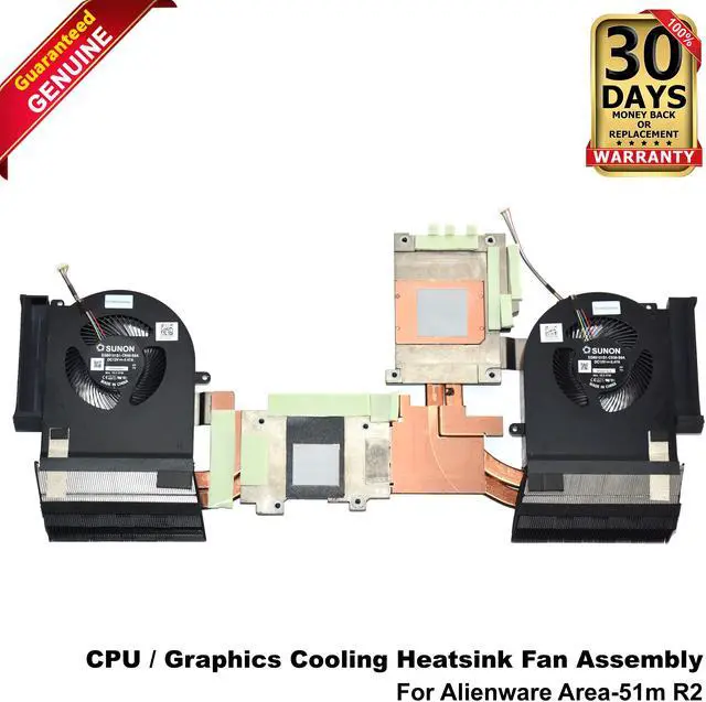 Main image of Dell Alienware Area-51m R2 CPU/Graphics Cooling Heatsink Fan Assembly 67X3P