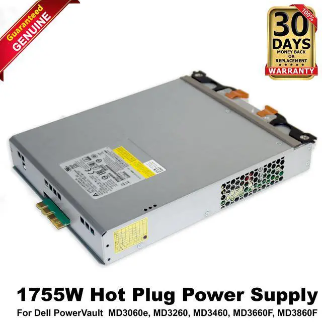 Main image of Dell PowerVault MD3060e MD3260 MD3460 Md3660F 1755W Hot Plug Power Supply D7RNC