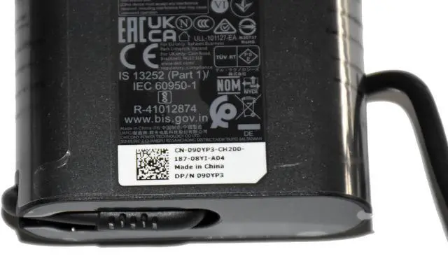 Alt view image 7 of 7 - Dell HA90PM180 90W 7.4mm Barrel Tip AC Power Adapter 90YP3