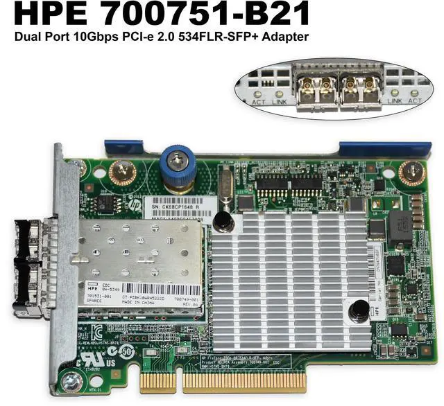 Alt view image 2 of 7 - HP FlexFabric 701531-001 10Gb 2-port 534FLR-SFP+ Adapter