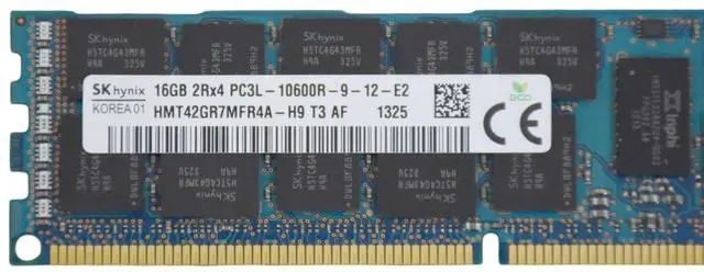 Alt view image 3 of 5 - SK Hynix HMT42GR7MFR4A-H9 16GB PC3-10600 DDR3-1333MHz 2Rx4 ECC Memory Module - OEM