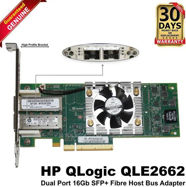 Main image of HP QLogic QLE2662 Dual Port 16Gb SFP+ Fibre Host Bus Adapter 699765-001